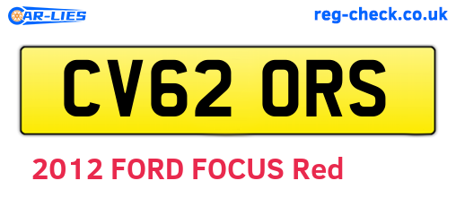 CV62ORS are the vehicle registration plates.