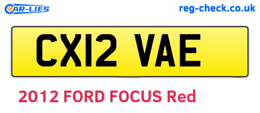 CX12VAE are the vehicle registration plates.