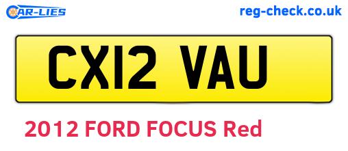 CX12VAU are the vehicle registration plates.
