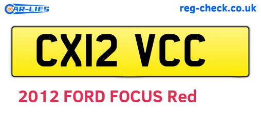 CX12VCC are the vehicle registration plates.