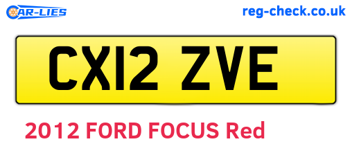 CX12ZVE are the vehicle registration plates.