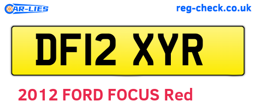 DF12XYR are the vehicle registration plates.