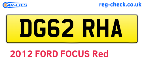 DG62RHA are the vehicle registration plates.