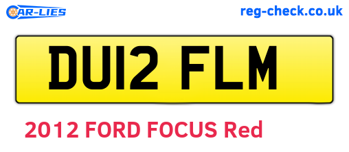 DU12FLM are the vehicle registration plates.