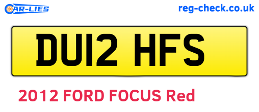DU12HFS are the vehicle registration plates.