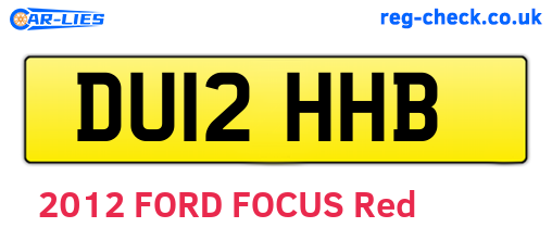 DU12HHB are the vehicle registration plates.