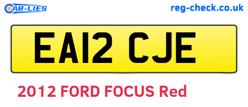 EA12CJE are the vehicle registration plates.