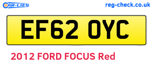EF62OYC are the vehicle registration plates.