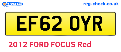EF62OYR are the vehicle registration plates.