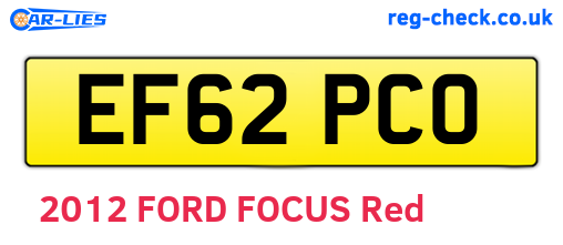EF62PCO are the vehicle registration plates.