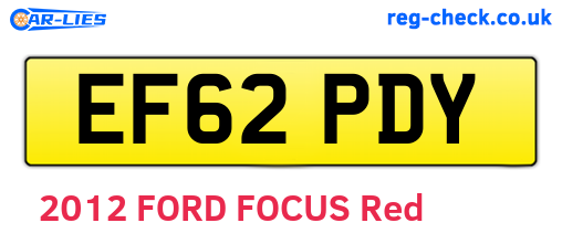 EF62PDY are the vehicle registration plates.