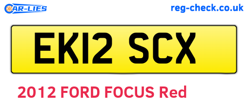 EK12SCX are the vehicle registration plates.