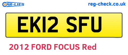 EK12SFU are the vehicle registration plates.