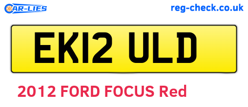 EK12ULD are the vehicle registration plates.