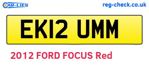 EK12UMM are the vehicle registration plates.