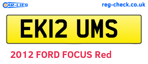EK12UMS are the vehicle registration plates.