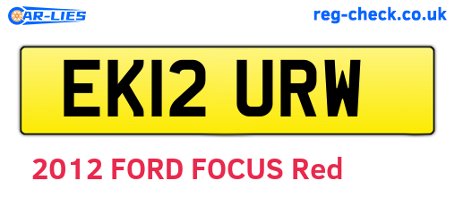 EK12URW are the vehicle registration plates.