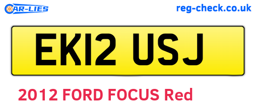 EK12USJ are the vehicle registration plates.