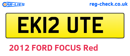 EK12UTE are the vehicle registration plates.