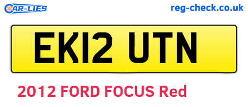 EK12UTN are the vehicle registration plates.