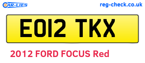 EO12TKX are the vehicle registration plates.