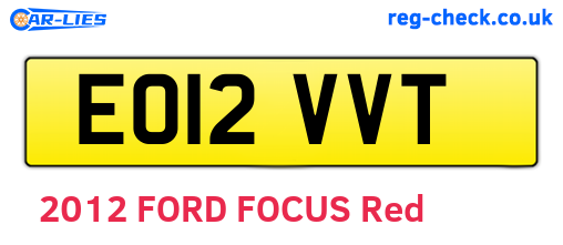 EO12VVT are the vehicle registration plates.