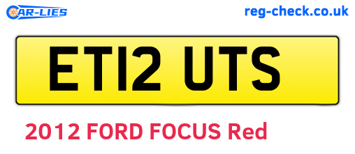 ET12UTS are the vehicle registration plates.