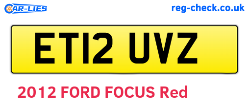 ET12UVZ are the vehicle registration plates.