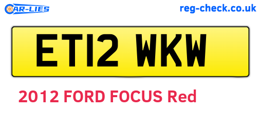 ET12WKW are the vehicle registration plates.