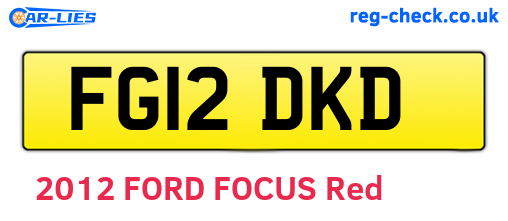 FG12DKD are the vehicle registration plates.