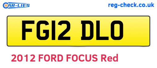 FG12DLO are the vehicle registration plates.