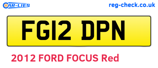 FG12DPN are the vehicle registration plates.