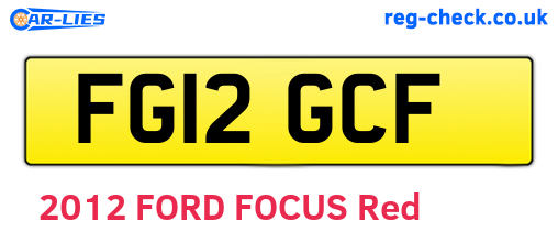 FG12GCF are the vehicle registration plates.