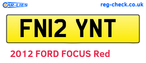 FN12YNT are the vehicle registration plates.
