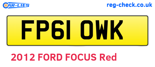 FP61OWK are the vehicle registration plates.