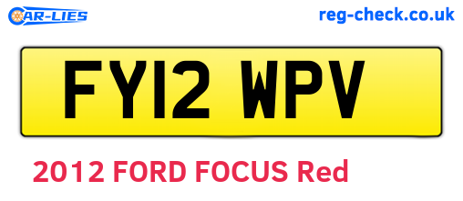 FY12WPV are the vehicle registration plates.