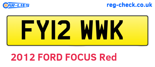 FY12WWK are the vehicle registration plates.