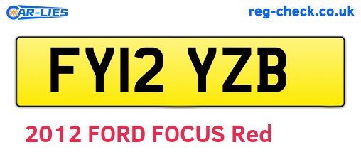 FY12YZB are the vehicle registration plates.