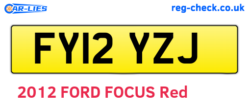 FY12YZJ are the vehicle registration plates.