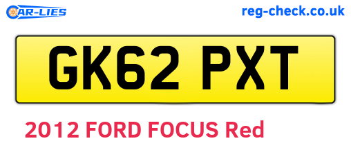 GK62PXT are the vehicle registration plates.