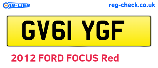 GV61YGF are the vehicle registration plates.