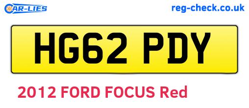 HG62PDY are the vehicle registration plates.