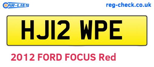 HJ12WPE are the vehicle registration plates.