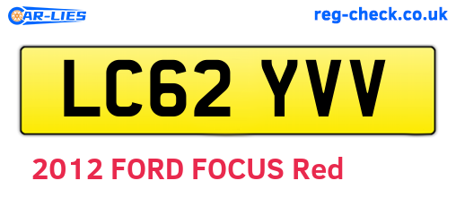 LC62YVV are the vehicle registration plates.