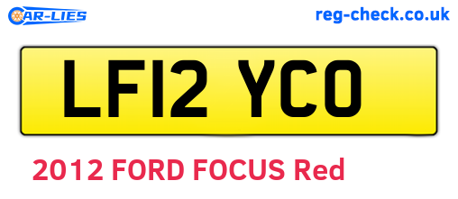 LF12YCO are the vehicle registration plates.