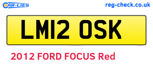 LM12OSK are the vehicle registration plates.