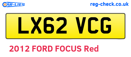 LX62VCG are the vehicle registration plates.