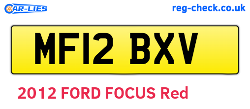 MF12BXV are the vehicle registration plates.