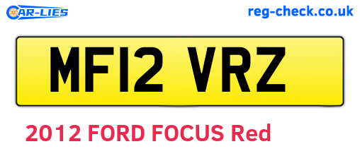 MF12VRZ are the vehicle registration plates.