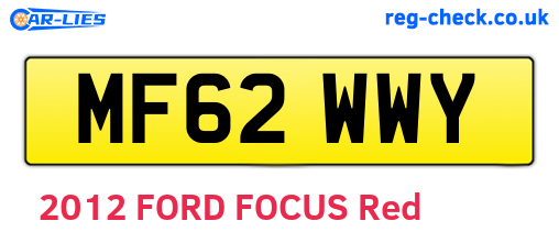 MF62WWY are the vehicle registration plates.